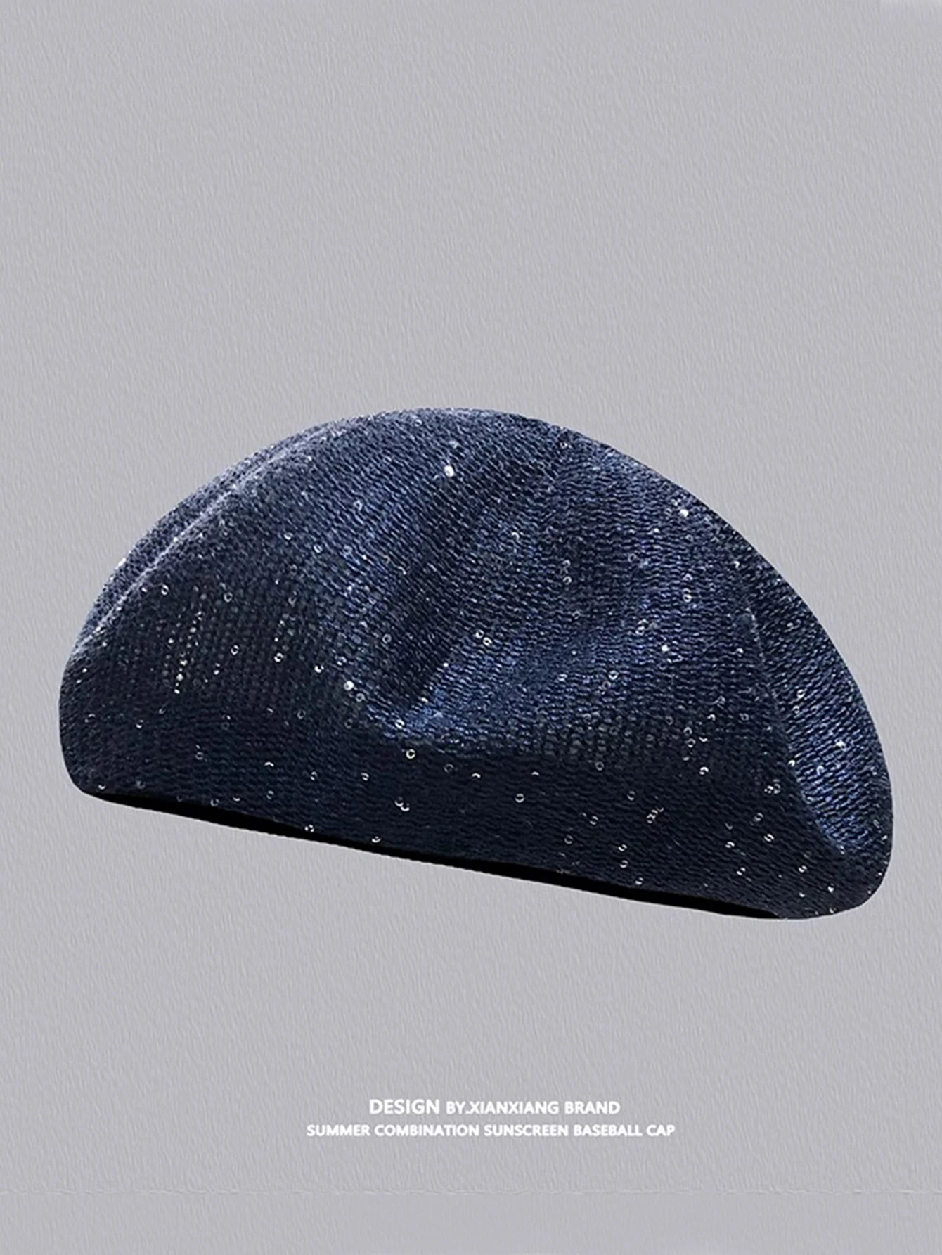 Hot Sale Spring and summer new cut-out sequin berets, thin cloud adjustable size, knitted breathable hundred painter hats, women_voghion.com