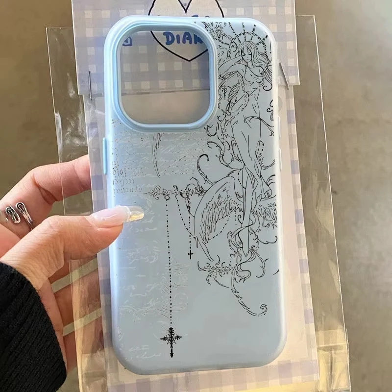 Gothic Angel Crossline Shockproof Phone Case