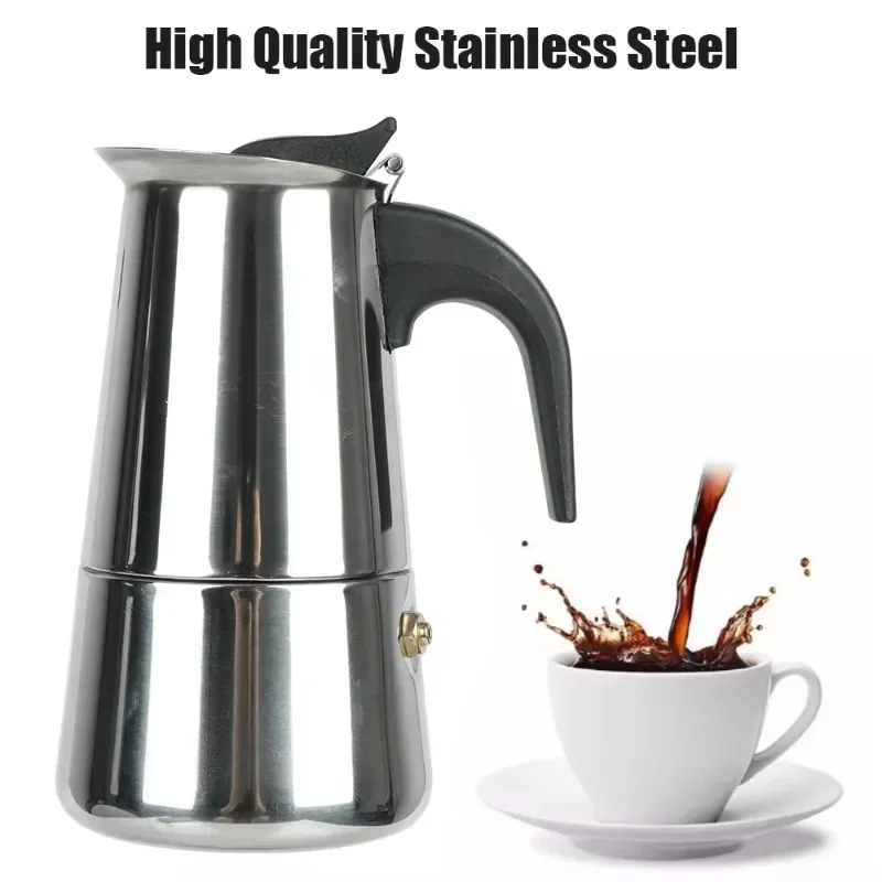 100-600ml Espresso Coffee Maker Stainless Steel Italian Coffee Machine for 2-12 Cups Mocha Latte Stovetop Filter Kettle Moka Pot espresso coffee maker coffee maker coffee pot espresso maker