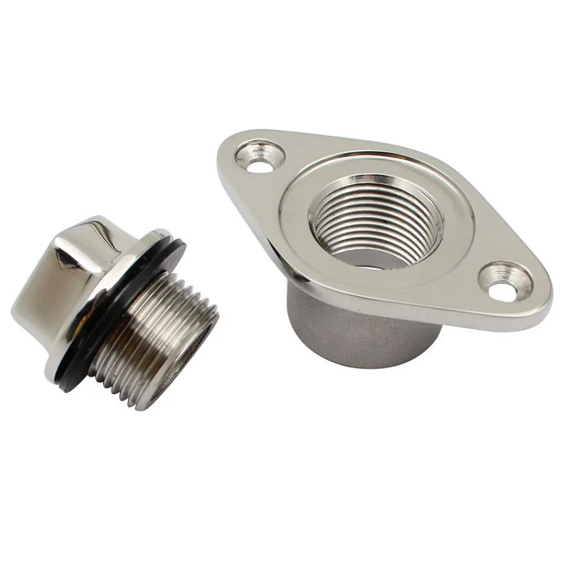1PCS Drain Plug In Marine Boat Gar Board Diamond Stainless Steel 316 Yacht Accessories
