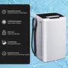 Automatic Washer Machine,Portable Washing Machine for Household Use,1.04 Cu.Ft.Laundry Washer Spin with 10 Wash Programs& LED Di 5