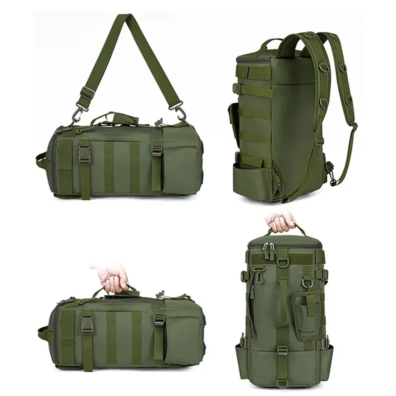 Outdoor multifunctional fishing backpack, fishing equipment box crossover tactical bag, with adjustable shoulder strap, suitable