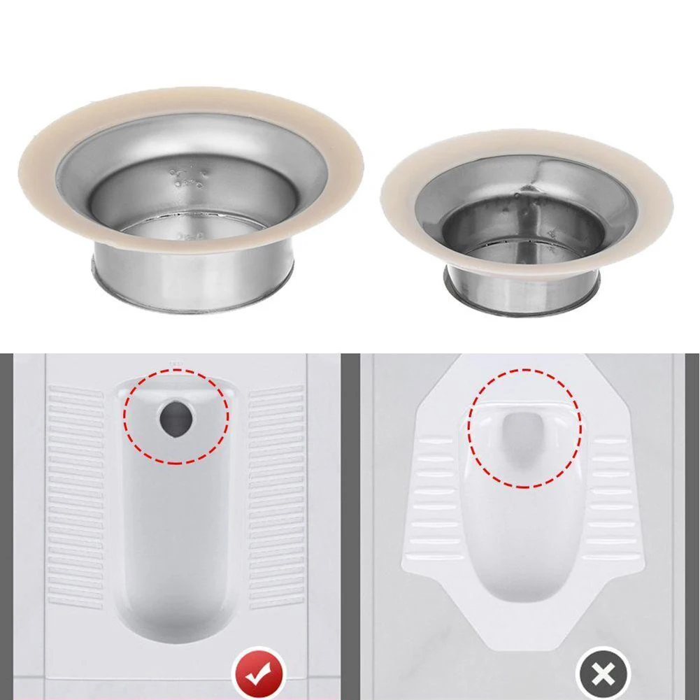 Squatting Pan Anti-smell Plug Squat Toilet Deodorize Stoppers Stainless Steel Bathtub Anti-blocking Cover Bathroom Accessory