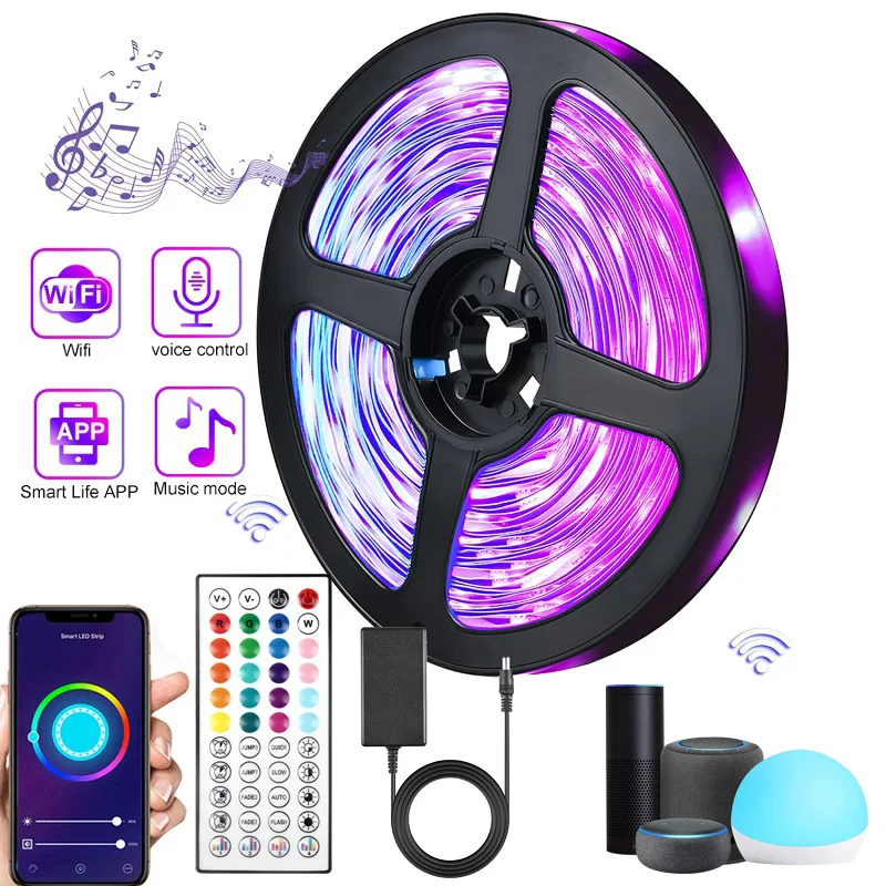 

Светодиодная лента RGB, 24 В, Bluetooth 5050, с управлением через приложение