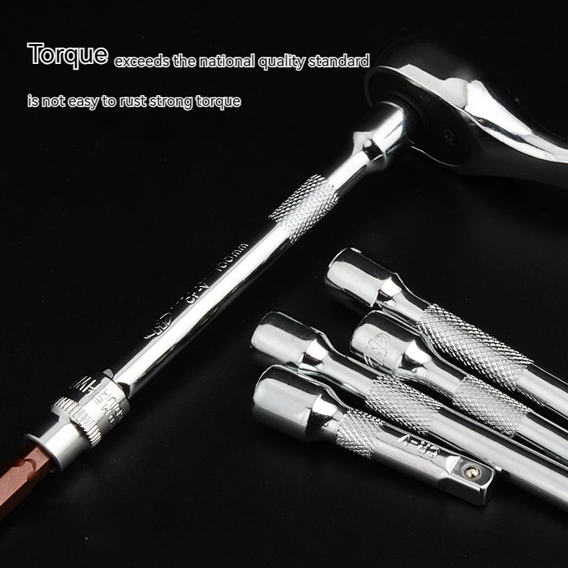 1/4 3/8 1/2 Socket Ratchet Wrench Extension Bar 50/75/100/125/150/250mm Long Bar Steering Sleeve Connecting Rod Accessories 2
