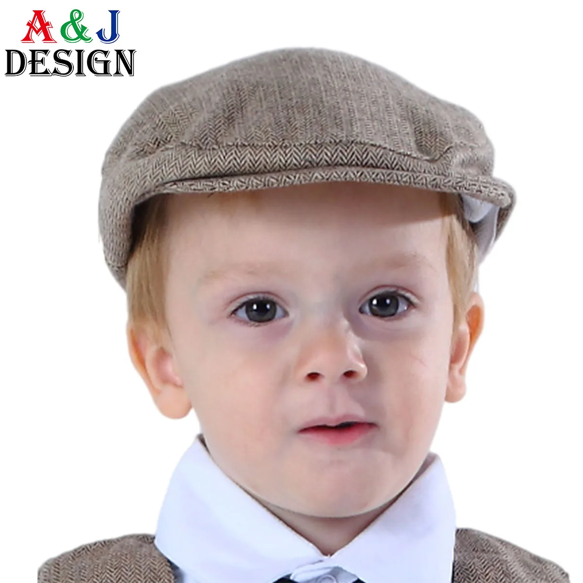 Baby Boys Hat Toddler Herringbone Flat Cap Kids Vintage Driver Hats