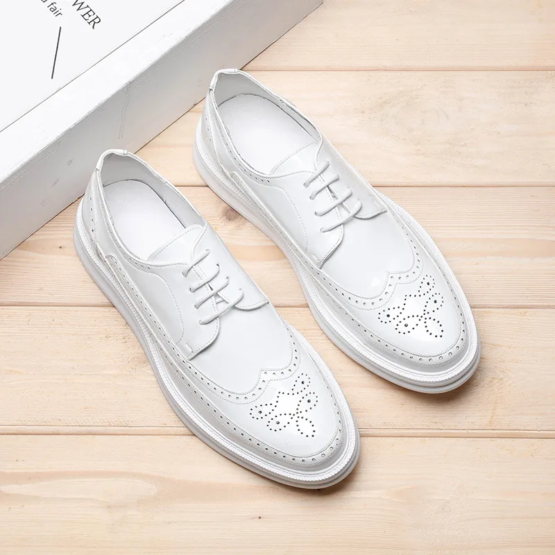 Oxford Shoes For Men Fashion Brogue Shoes Men's Leather Formal Dress Comfortable Office Mens Wedding Party Male Shoe
