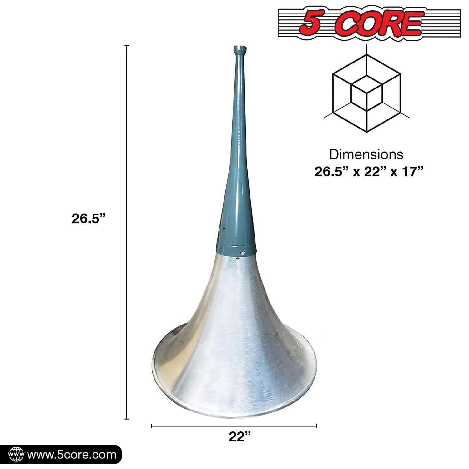 5 Core PA Speaker Trumpet Reflex Horn Throat 22" Aluminum Body Support Most Compression Driver TH 22 3