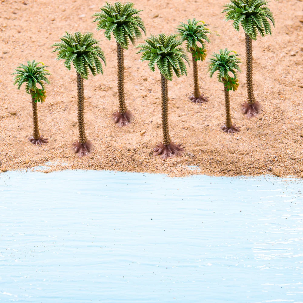 Height 6-15cm Coconut Palm Tree Model DIY Park Rainforest Train Railroad Decoration Building Landscape Miniature Tree 5Pcs 6