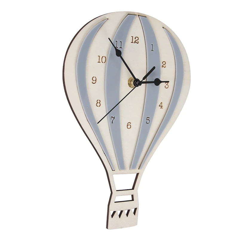 

Nordic Style Children Cartoon Hot Air Balloon Clock Mute Clock Room Wall Clock Children Unique Gifts Home Decorations