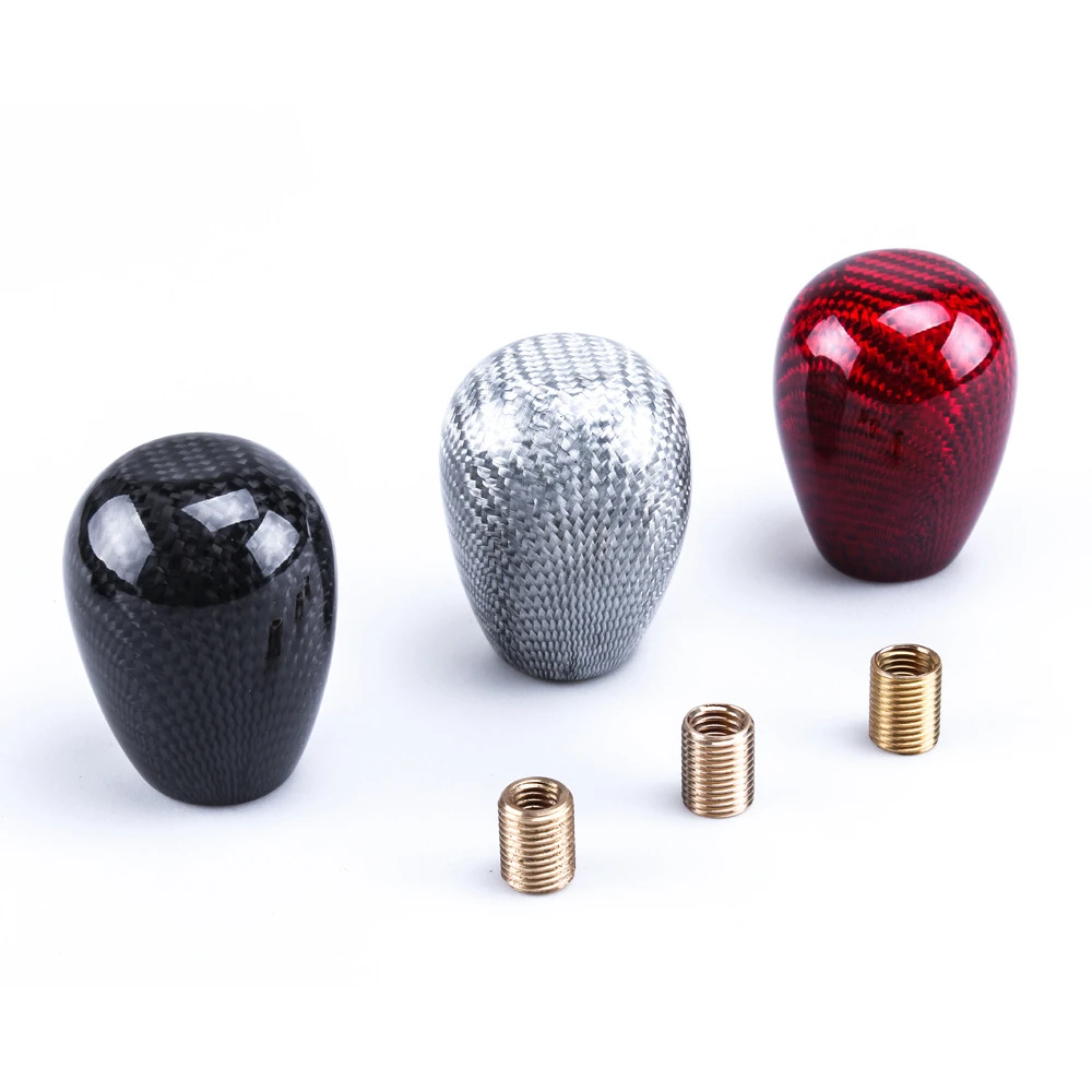 Universal Car Carbon Fiber Manual Gear Shift Knob Stick MT AT Gearstick Lever Shifter Knobs