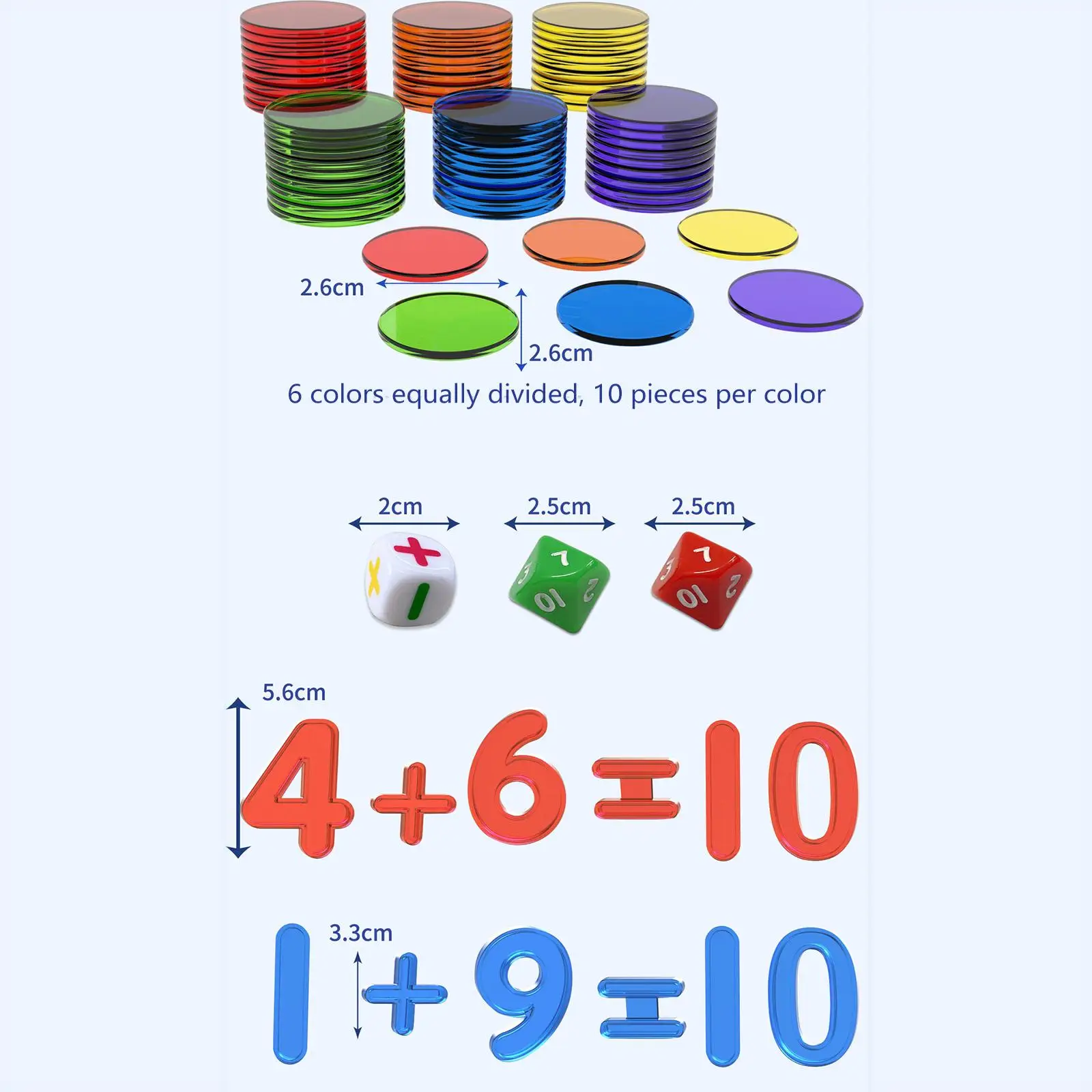 Ten-Frame Set for Classroom and Homeschooling, Math Manipulative 10 Frame Activity Toy Board for Kids Counting