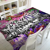 Nappe Murale Abstraite Effet Vieilli Graffiti pour Fête, Rectangulaire ou Carrée, Motif Briques Pulvérisées, Décoration Maison, Cadeau 4