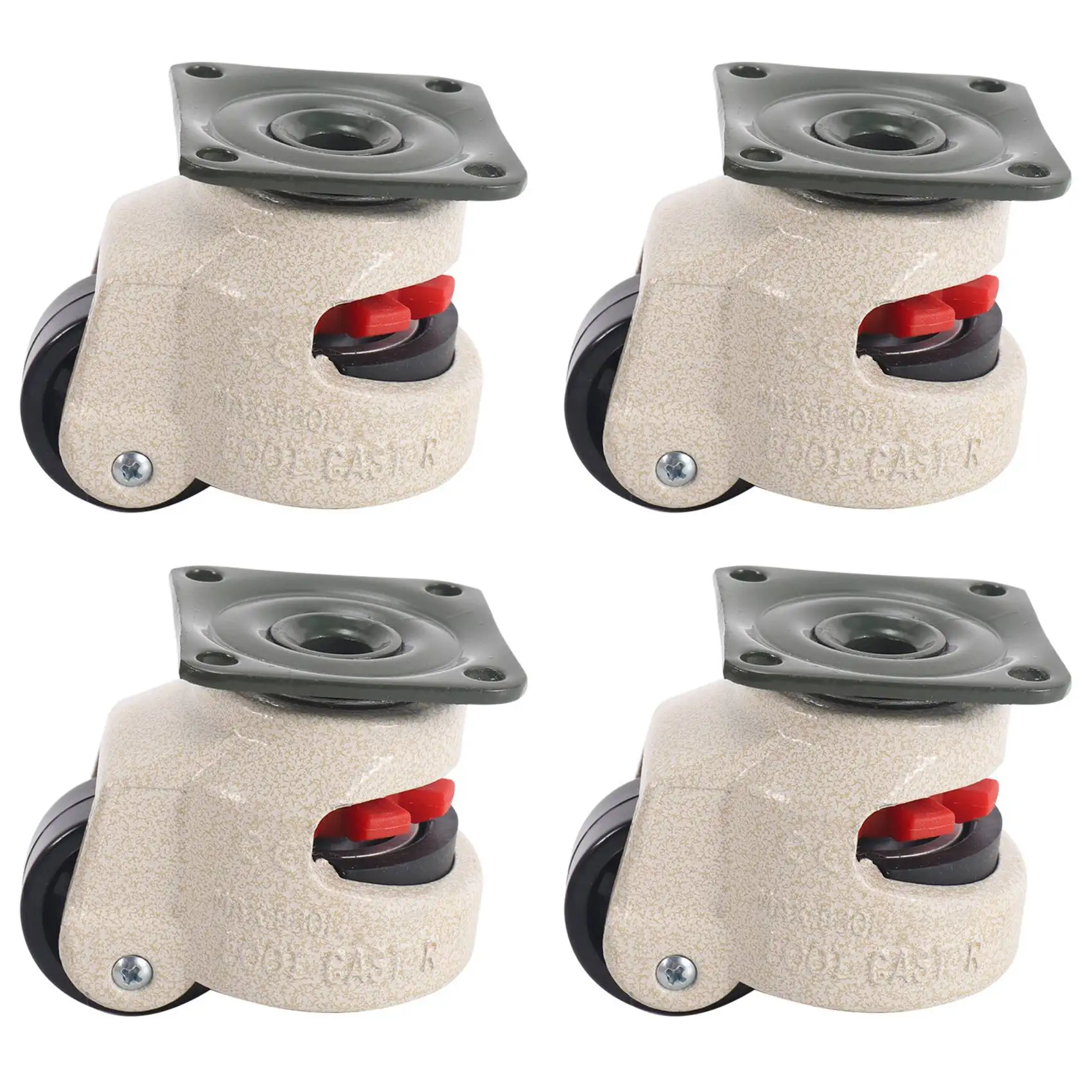 

4 Pcs Retractable Leveling Casters Industrial Machine Swivel Caster Castor Wheel for Office Chair Trolley 330 Lbs Capacity