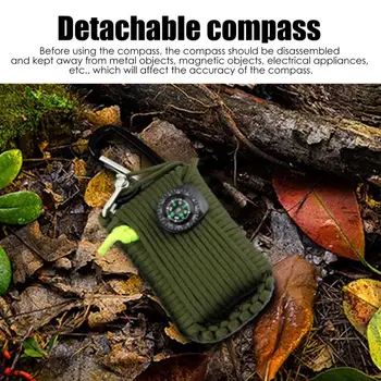 Survival Kits Camp Fishing Set Bags Includes Line Saw Paracord Pin Return Pin Whistle Flashlight Hiking Buckle Storage Bag Etc 3