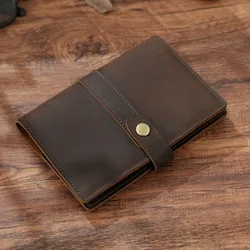 Handcrafted Leather Travel Journal Cover with Refillable Notebook and Multifunctional Holder (Coffee)