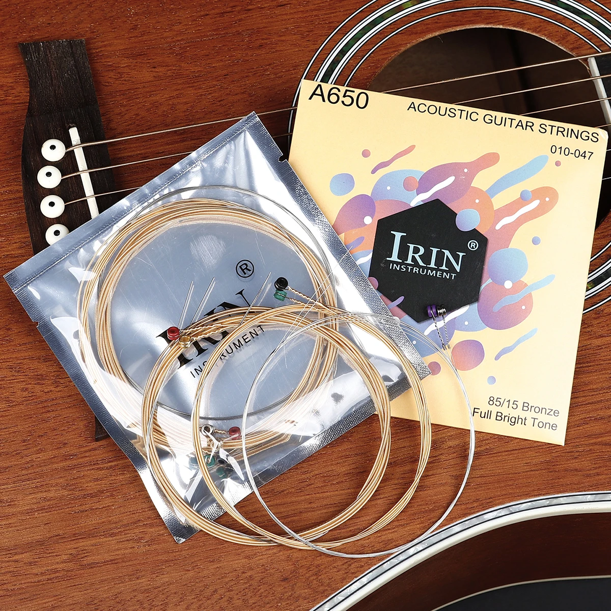 IRIN6PcsSetAcousticGuitarStringsStainlessSteelWireUniversal