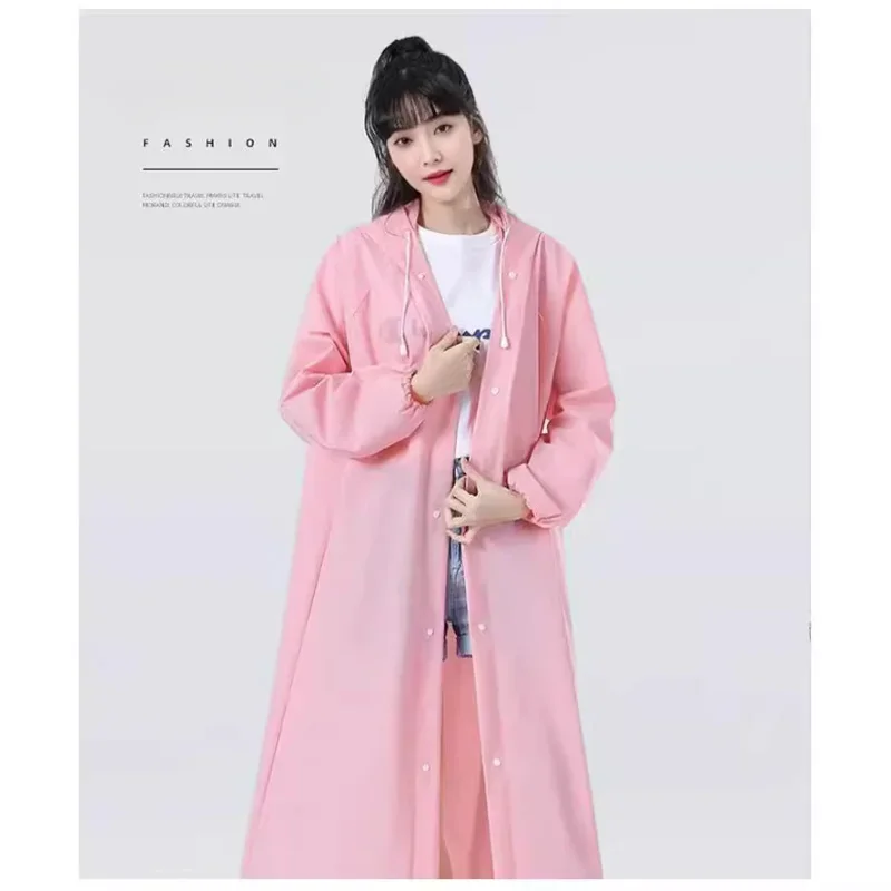 Raincoat Poncho Outdoor Hiking Travel Portable Thickened Long Jumpsuit Non Disposable Adult EVA Wear-resistant Camping