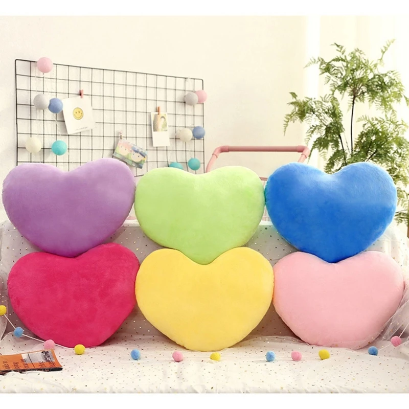 Heart Decorative Throw Pillow Cotton Soft for Creative for Doll Lover Gift for Friends Valentine's Day Skin Friend A0KC 5
