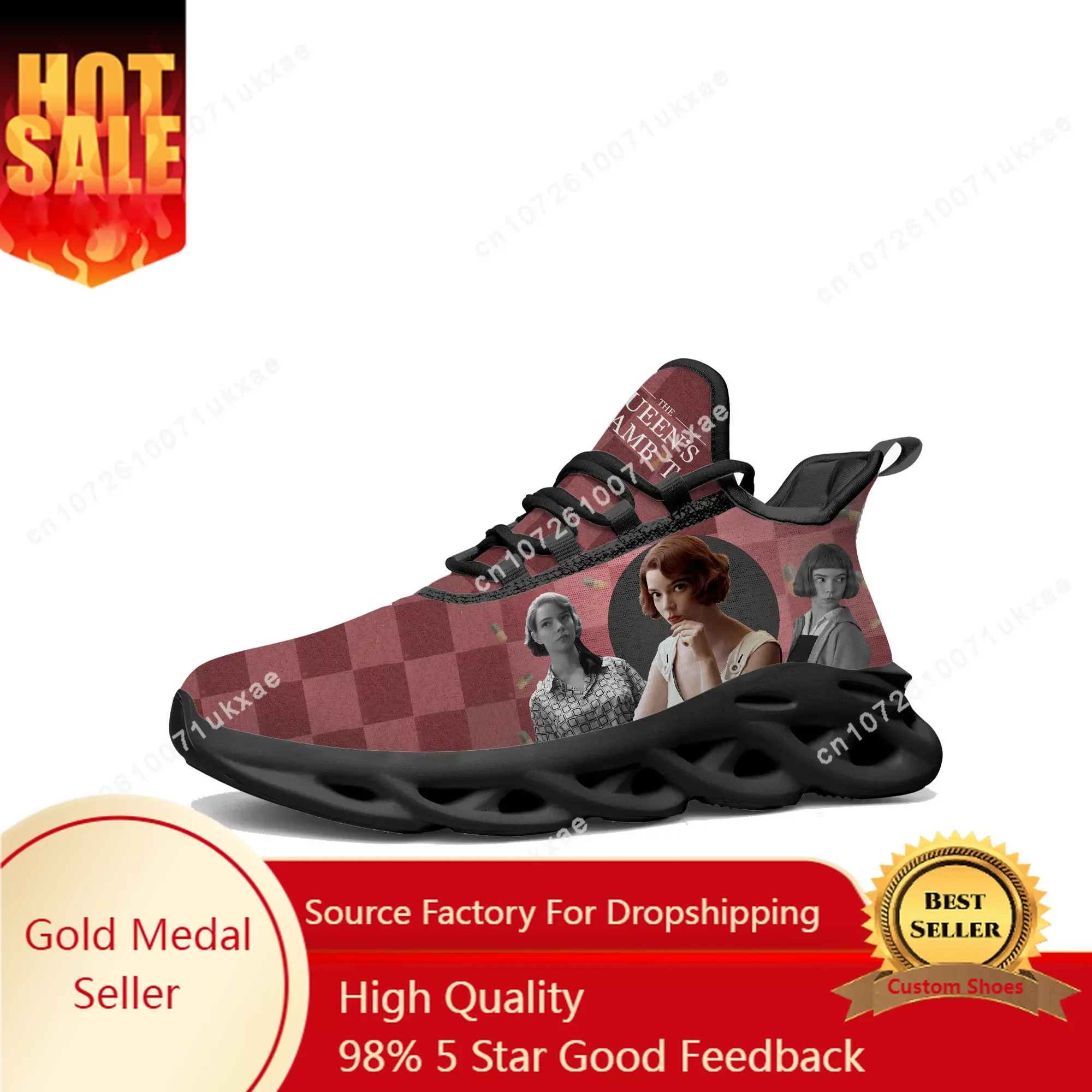 

The Queens Gambit Flats Sneakers Mens Womens Sports Shoes High Quality Beth Harmon Sneaker Lace Up Mesh Footwear custom Shoe
