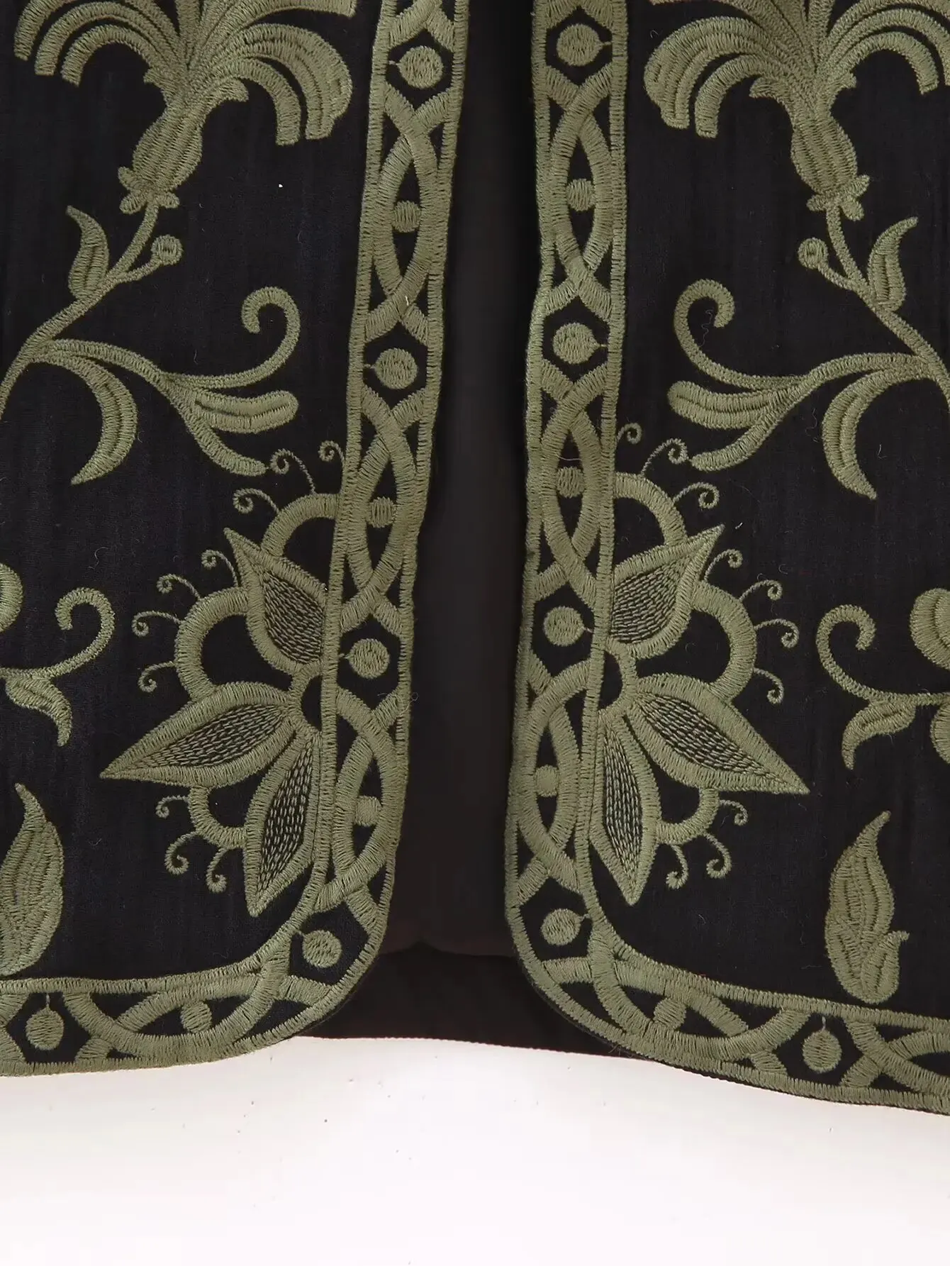 New Women Vintage O Neck Flower Embroidery Short Vest Jacket Ladies Sleeveless Casual Cardigan WaistCoat Crop Tops_voghion.com
