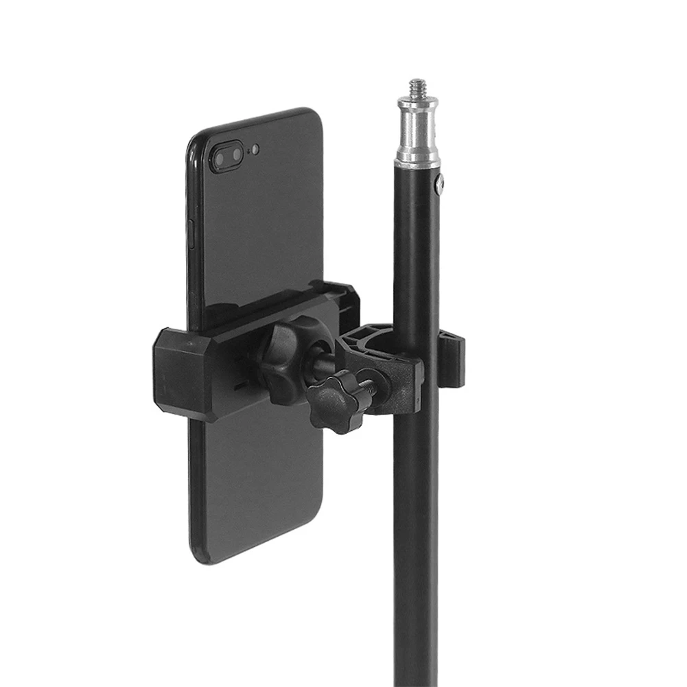 S12fd75f0c0ac4cd0bb2240c84f9f51be8 Universal Microphone Stand Mount Holder Adjustable for Cellphone and Tablet Clip Phone Bracket 360° Rotation Musical Instrument Mallzona