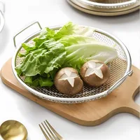 Égouttoir à friture en acier inoxydable robuste avec plateau, panier en maille métallique pliable pour égoutter l'huile, compatible lave-vaisselle 2