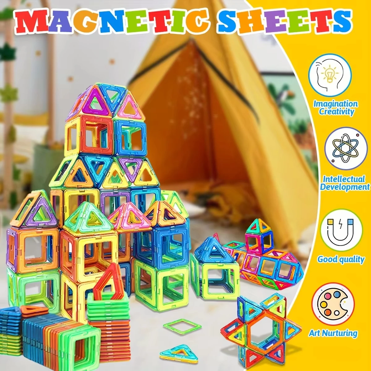 Magnetic Building Blocks 30-168PCS Magnet Tiles Magnetic Building Blocks Toys STEM Educational Constructor Set Toys for Learning Birthday Christmas Gifts magnetic building blocks,magnetic assembly toy