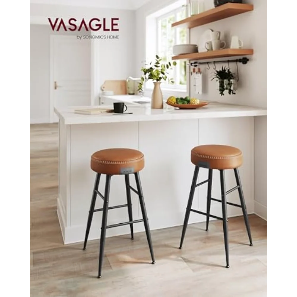 VASAGLE Echo Collection Bar Stools Set of 2, Kitchen Counter Stools,  Breakfast Stools, Synthetic Leather with Stitching - AliExpress