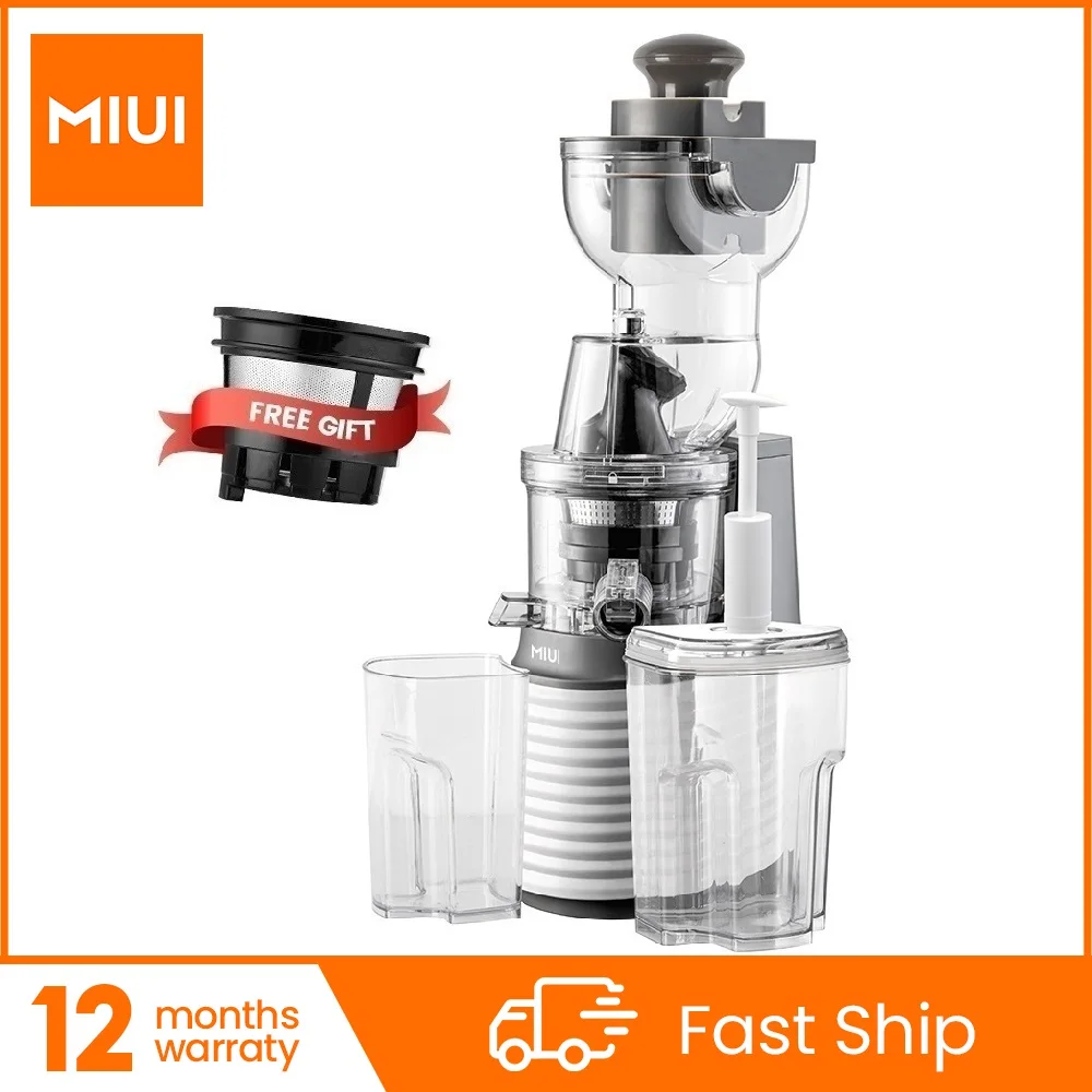 MIUI Slow Juicer New FilterFree Electric Cold Presses with Stainless Steel strainer (FFS6),Rated power 250W, Modle-Professional