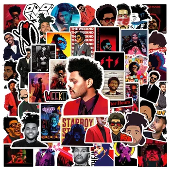 50 Pezzi Adesivi The Weeknd, Decalcomanie Estetiche per Skateboard, Telefono, Laptop, Auto, Bici, Impermeabili e Cool