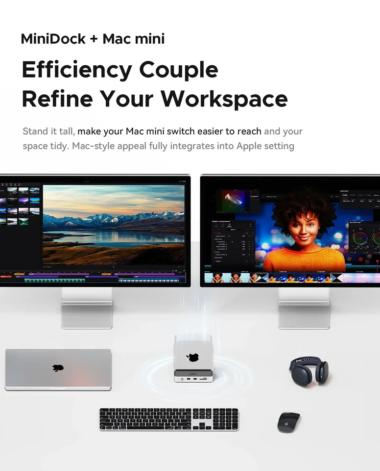 512G 1T 2T 4T M.2 SSDオプション付きMac Mini M4&M4 Proスタンド用