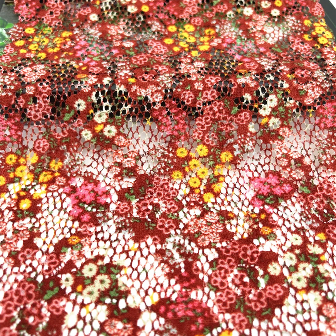 3y/lot Width 7 5/8 in (19.50cm) Mixed Orange Elastic Stretch Lace Trim 3
