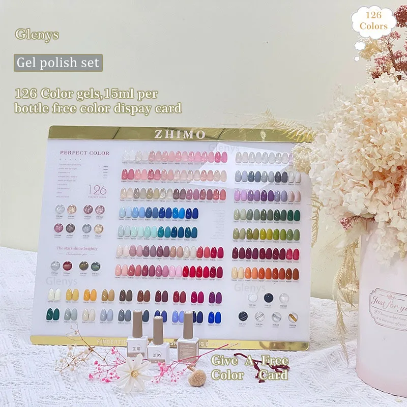 

Glenys126 Sezhimo nail polish tape color card semi permanent immersion gel one bottle of one color nail art set varnish