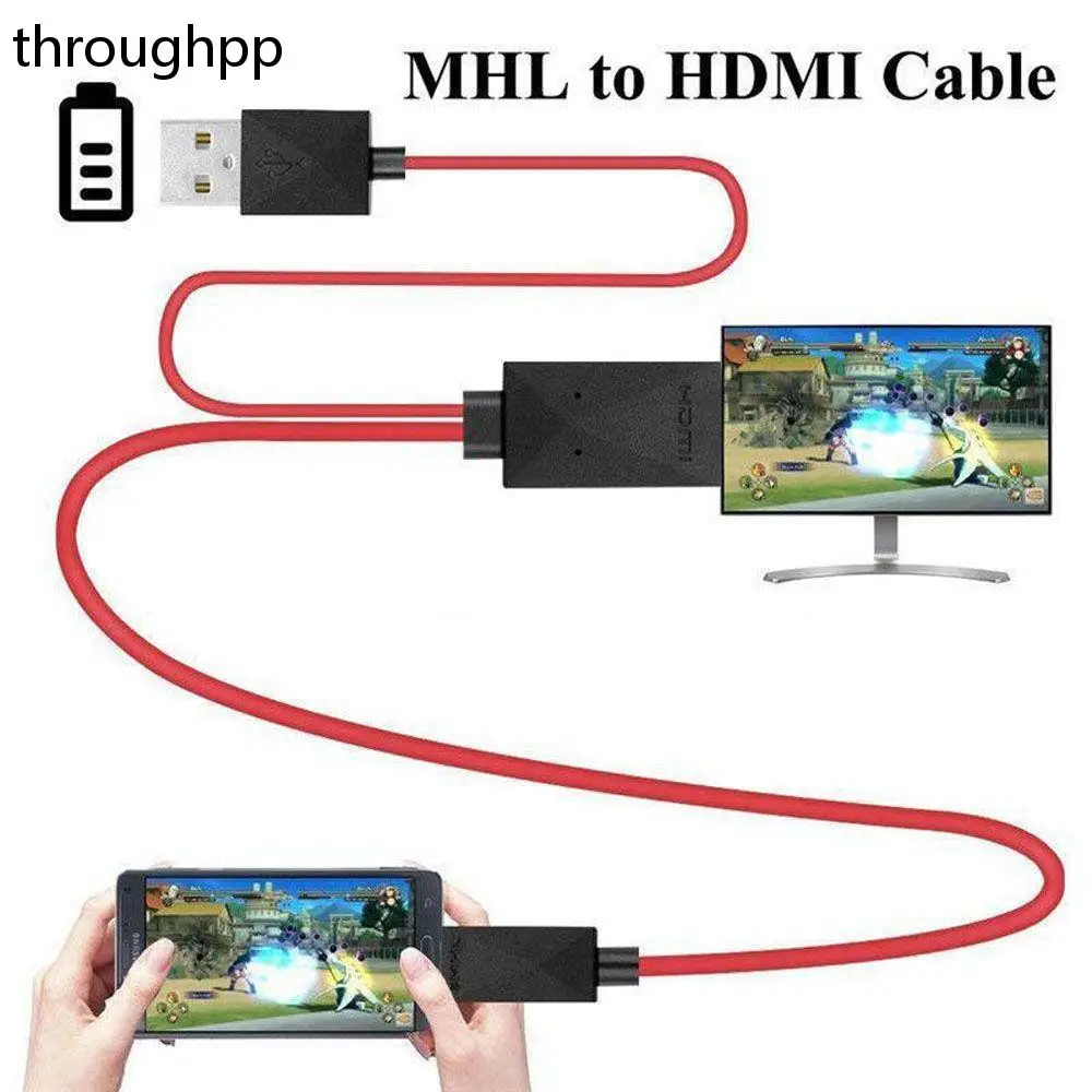 Adaptador Micro USB a HDMI, Cable de transmisión de señal de TV para teléfono Android HDTV, 1 unidad