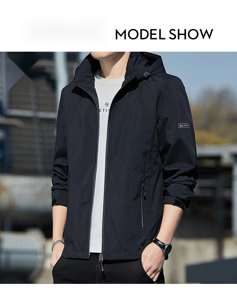 Giacca con cappuccio uomo slim fit primavera autunno casual_voghion.com
