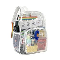 Large Capacity Waterproof Transparent PVC Backpack - Stylish Neutral Design (Rainbow White single bag)