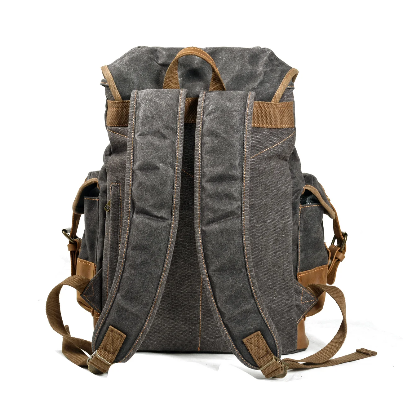 Waterproof Wax Canvas Hiking Fishing Bag Backpack Outdoor Military