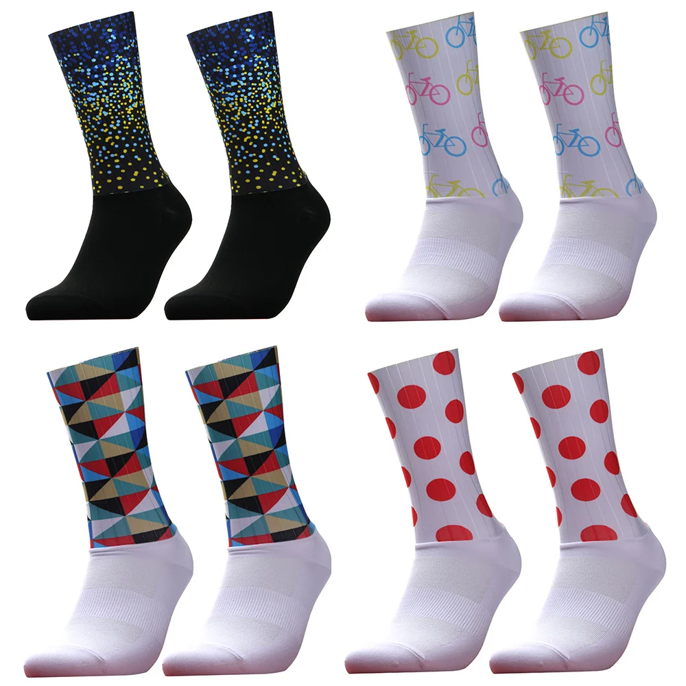 

New Anti Slip Seamless Cycling Socks Integral Moulding High-tech Bike Sock Compression Bicycle Outdoor Running Sport Socks