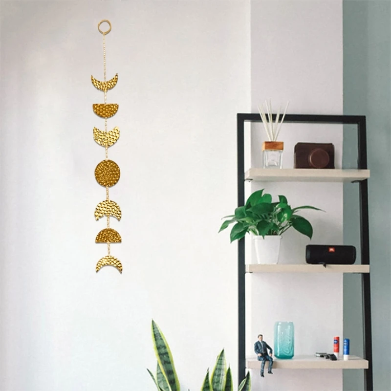 Wall Hanging Ornaments Moon Garlands Metal Chain Art Bohemian Bedroom Office Nursery Home Decorations 5