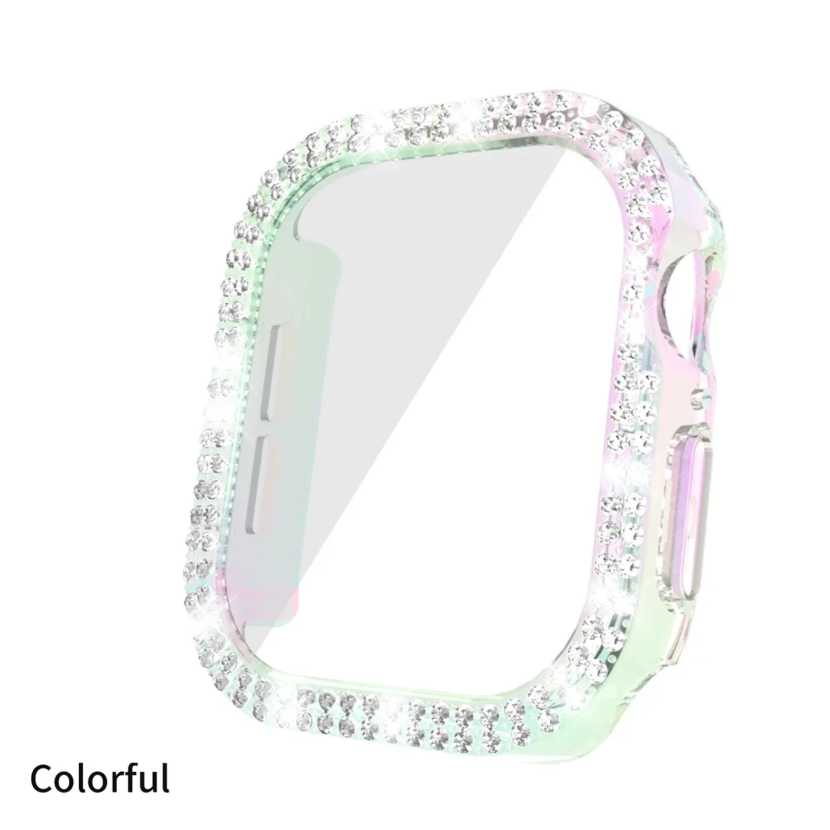 Luxury Diamond Hard PC Bumper with Screen Protector for Smartwatch - Bling Glass+Cover