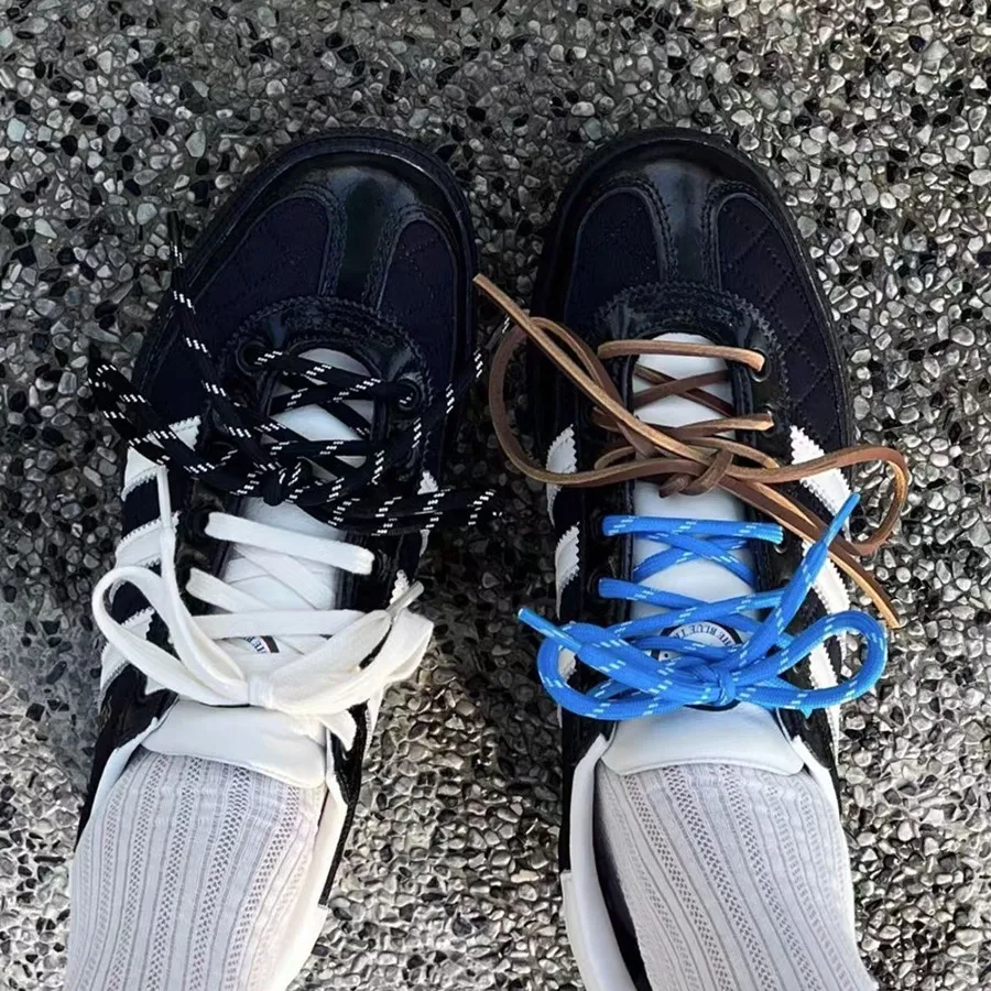 4 pcs DIY Shoelaces Vintage DE Training Round Flat Shoelaces Leather Laces Combination Sports Casual Individual Shoes Laces Shoe Laces Shoe Accessories