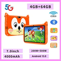 New 7 Inch Cartoon Pattern Kids Tablets Quad Core 4GB+64GB ROM Bluetooth 5G WiFi Learning Education Games Tablet Children’s Gift