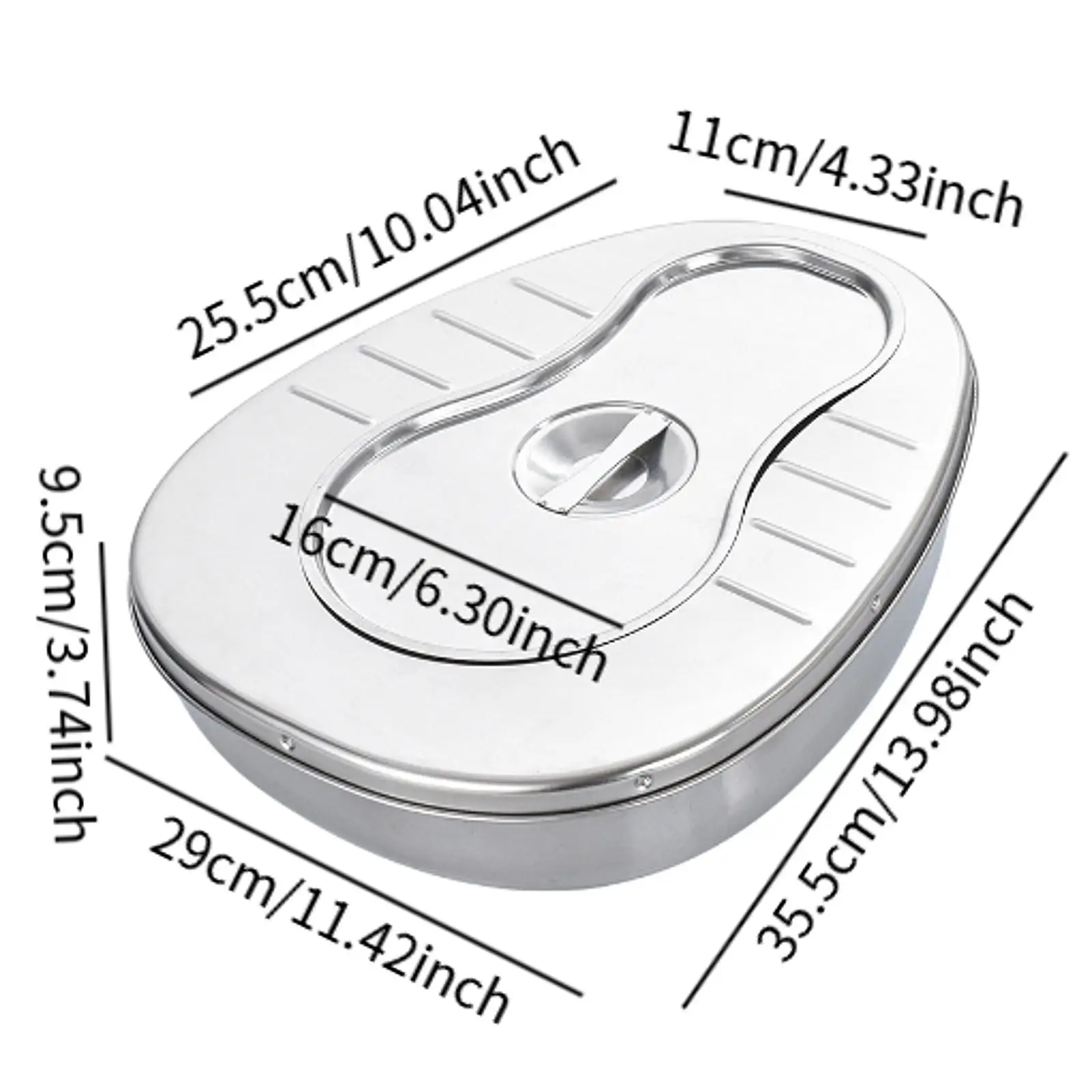 Stainless Steel Thickened Bedpan Firm Stable with Handle Potable Chamber Pot Sturdy Toilet Bowl for Bed Bound Elderly Home Use 5
