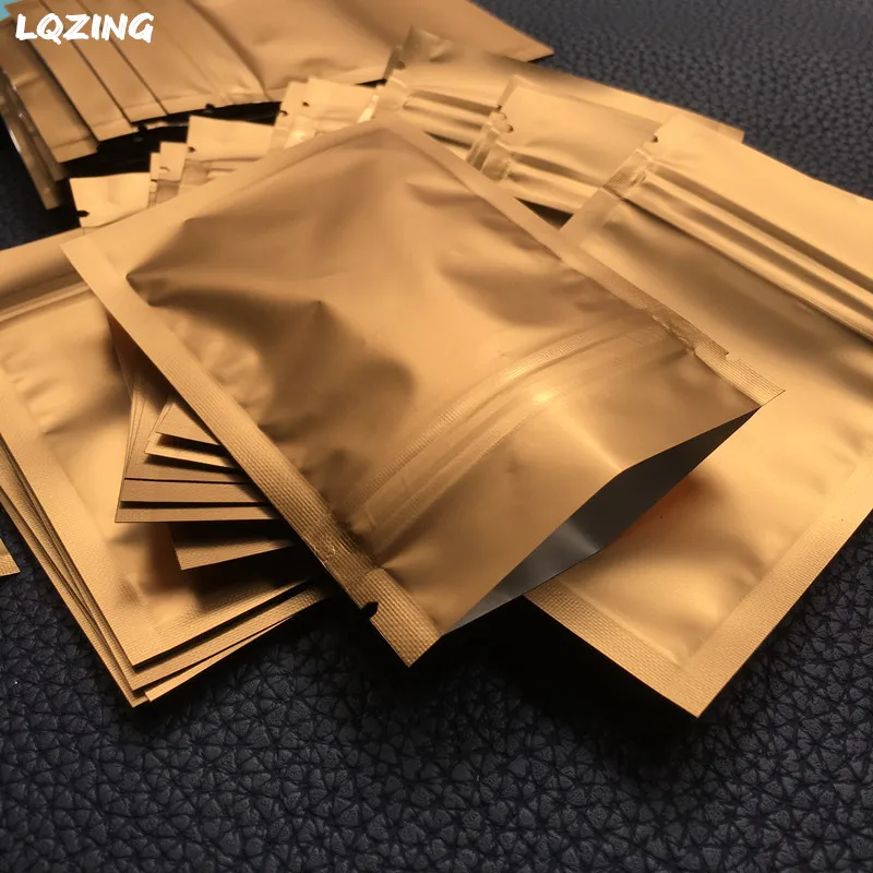 40Pcs/Lot Matte Clear Embossing Gold Aluminum Foil Side Gusset Bags Heat  Vacuum Seal Food Packaging Pouches Oragn Package - AliExpress