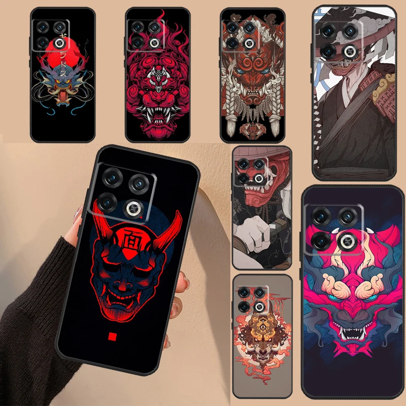 Japan Oni Samurai Mask Funda Per Oneplus Nord 2 2T Ce 3 Lite N10 N20 N30 Oneplus 11 10T 8T 9R 10R 8 9 10 Pro Case