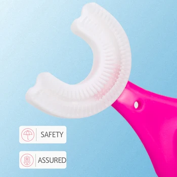 Alternative view of Baby Toothbrush Children 360 Degree U-shaped Child Toothbrush Teethers Soft Silicone Baby Brush Kids Teeth Oral Care Cleaning