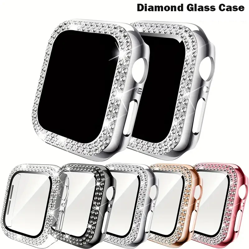Diamond Protective Bumper & Tempered Glass Screen Cover