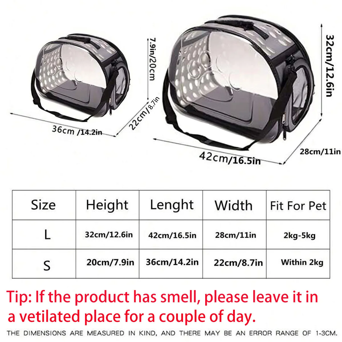Pet Shoulder Bag Cat Carrier Outdoor Travel Breathable Handbag Puppy Kitten Capsule Space Transparent Portable Shoulder Strap Ba