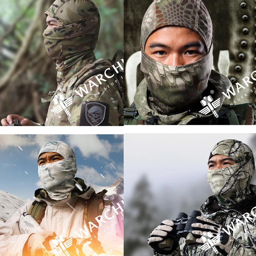 Balaclava Hat VULPO Camouflage Balaclava Full Face Mask Airsoft CS Wargame Scarf Hunting Airsoft Helmet Liner Cap Winter Warmer Neck Head